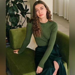 RIHOAS Ribbed Round Neck Knit Sweater NWT